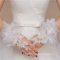 Lace appliques accesorios nupciales de encaje de alta calidad de encaje de la boda guante